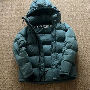 green Aritzia TNA The Super Puff jacket used